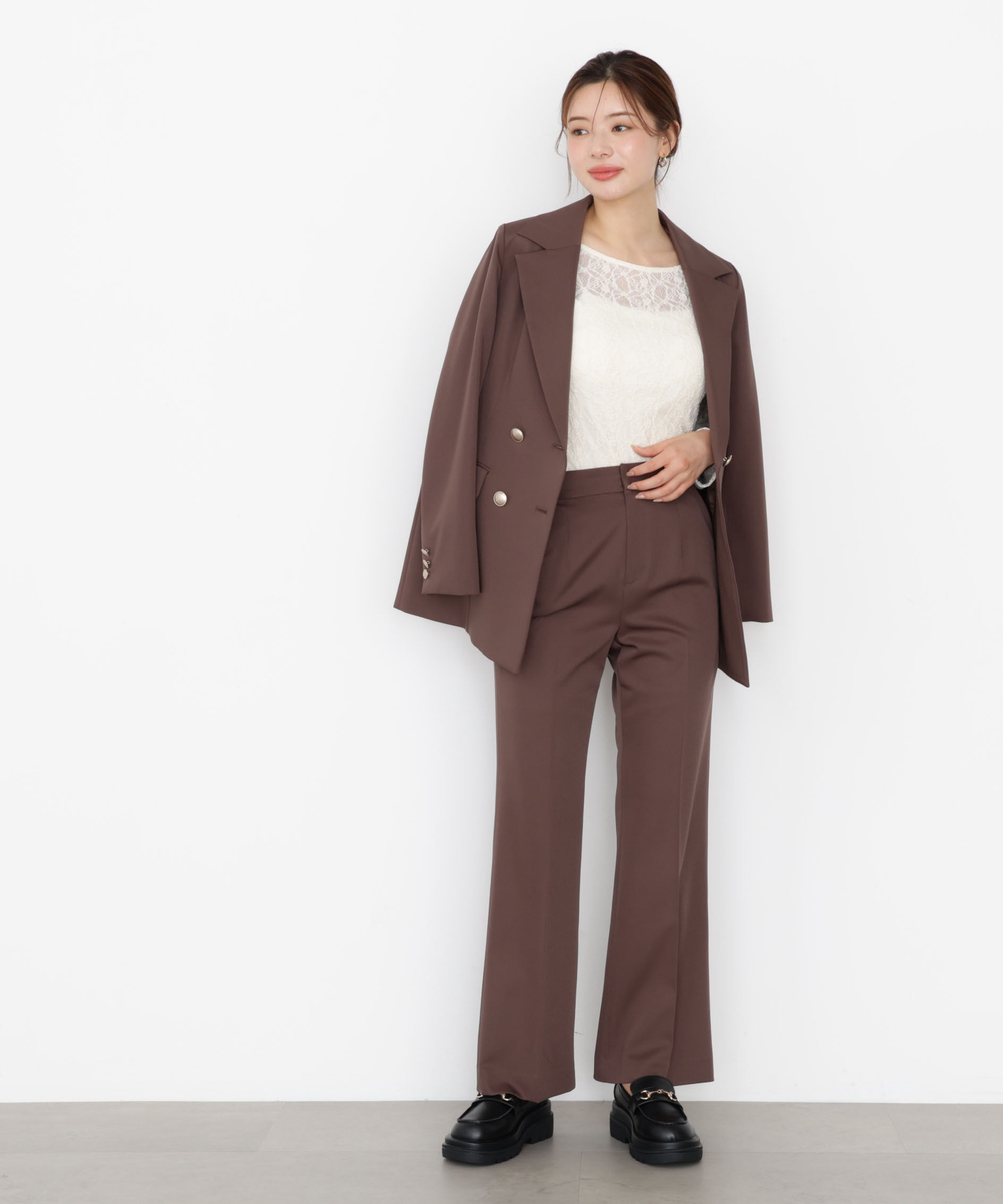 PROPORTION BODY DRESSING「美ラインフレアパンツ 25AW」|その他|ブラウン