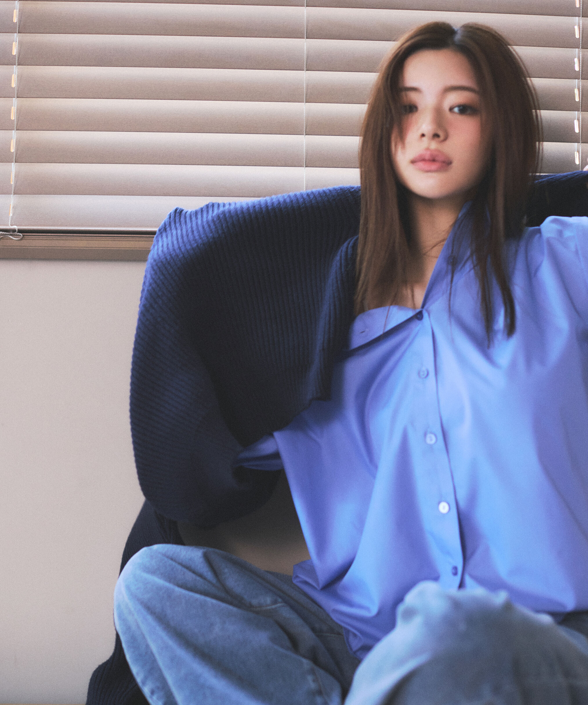 PROPORTION BODY DRESSING「＜ウォッシャブル＞ベーシックシャツ」|シャツ・ブラウス|ブルー