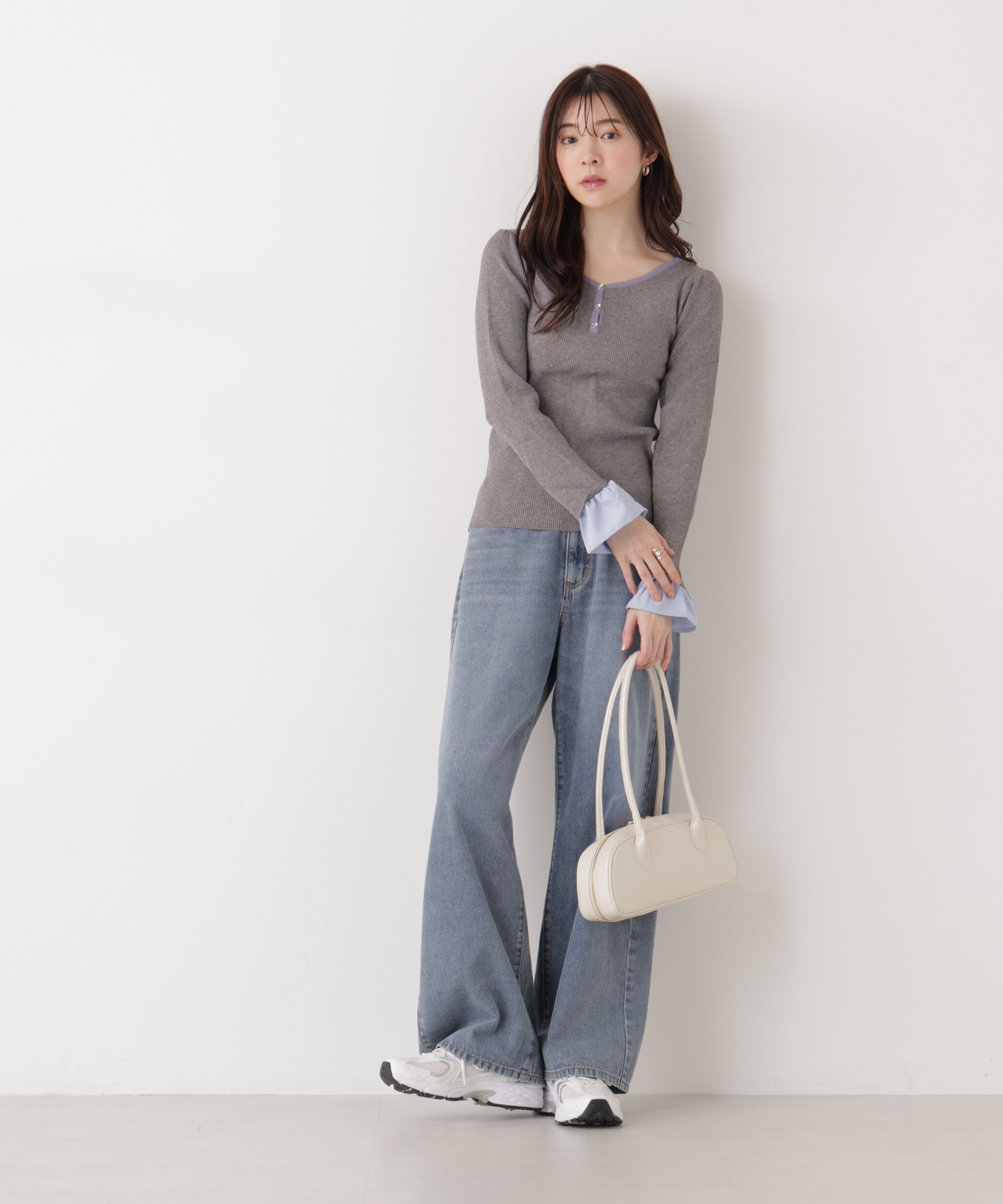 PROPORTION BODY DRESSING「異素材スリーブニット 25AW」|ニット・セーター|