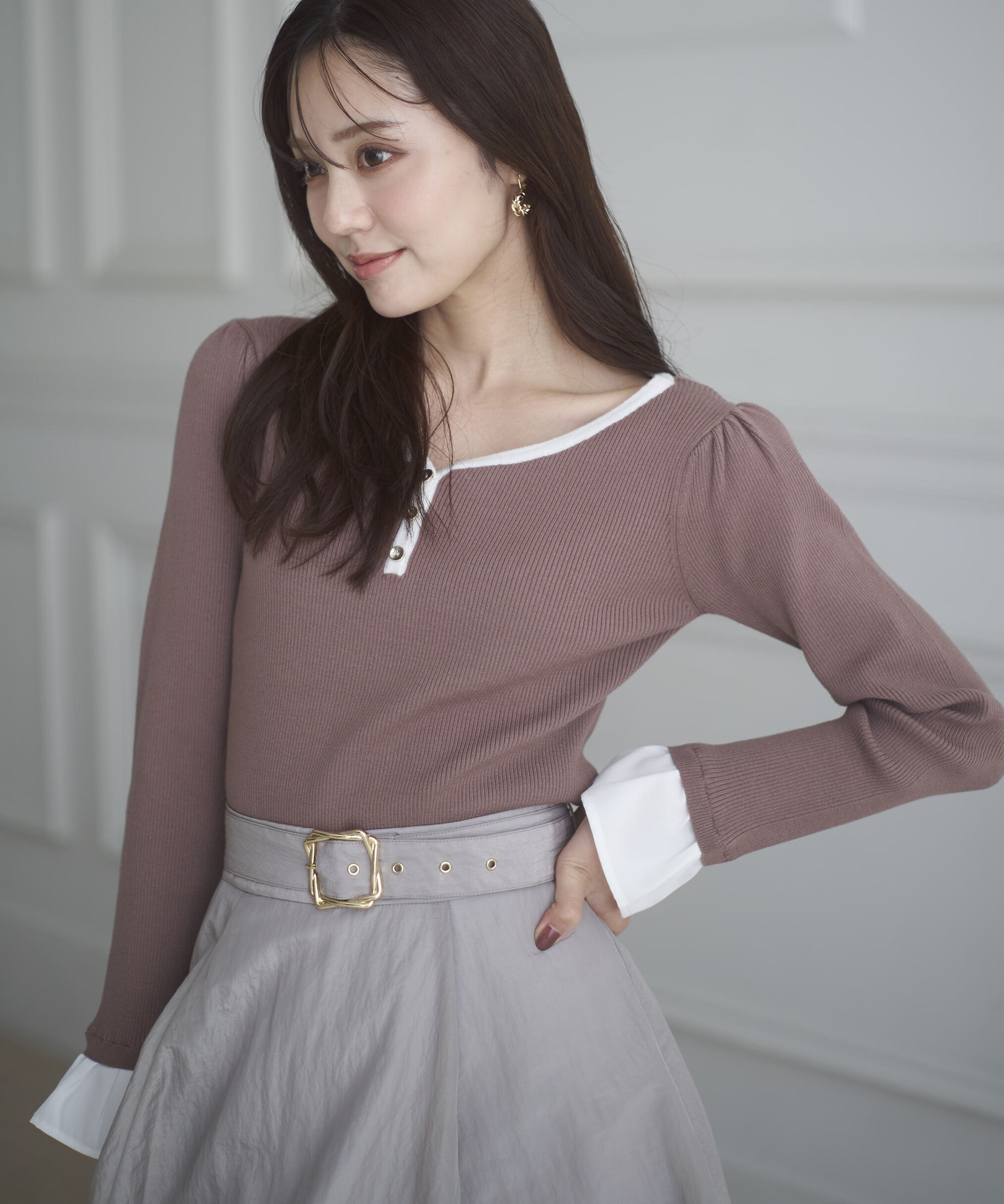 PROPORTION BODY DRESSING「異素材スリーブニット 25AW」|ニット・セーター|