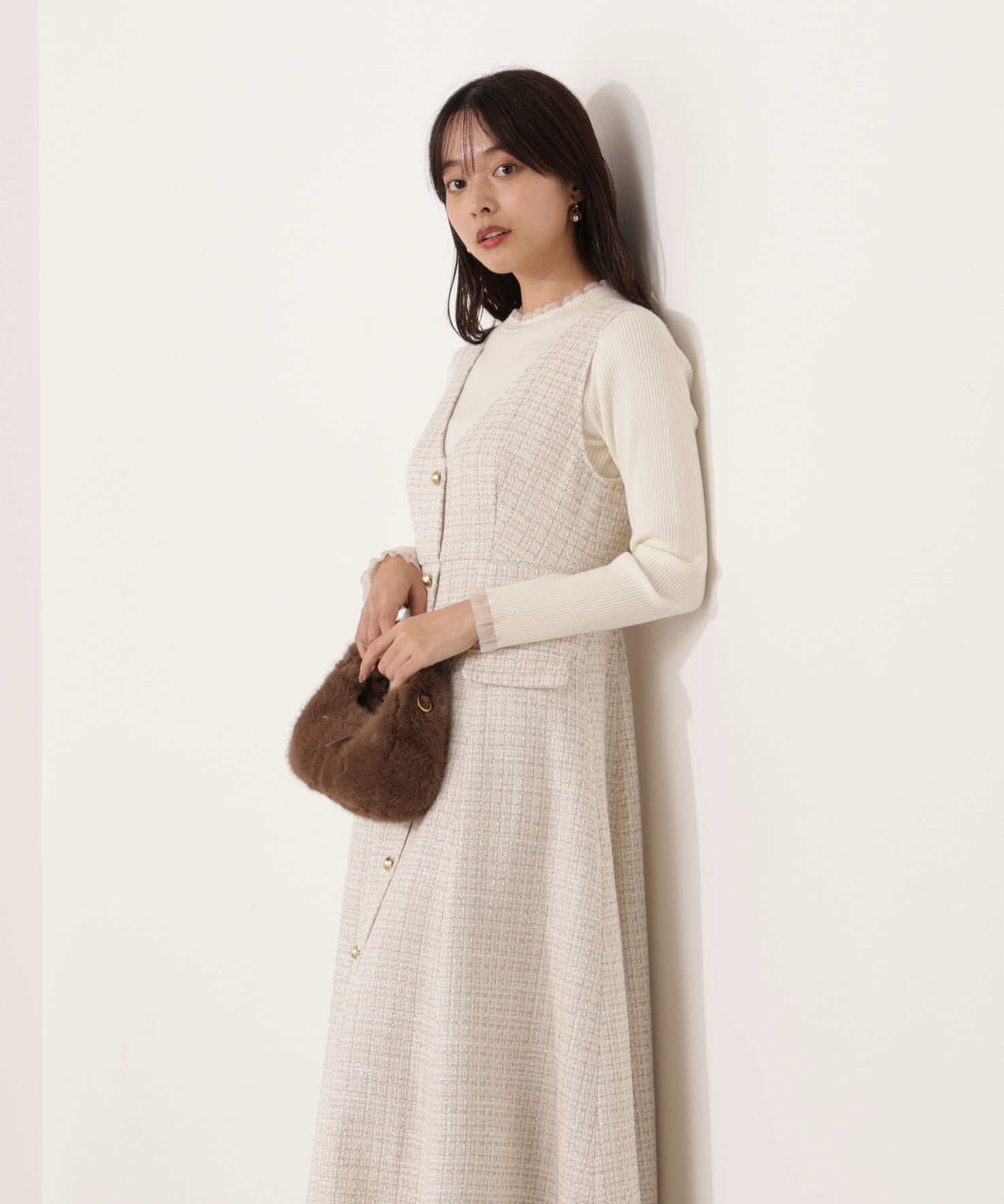 PROPORTION BODY DRESSING「部分シアーリブニット 25AW 」|ニット・セーター|