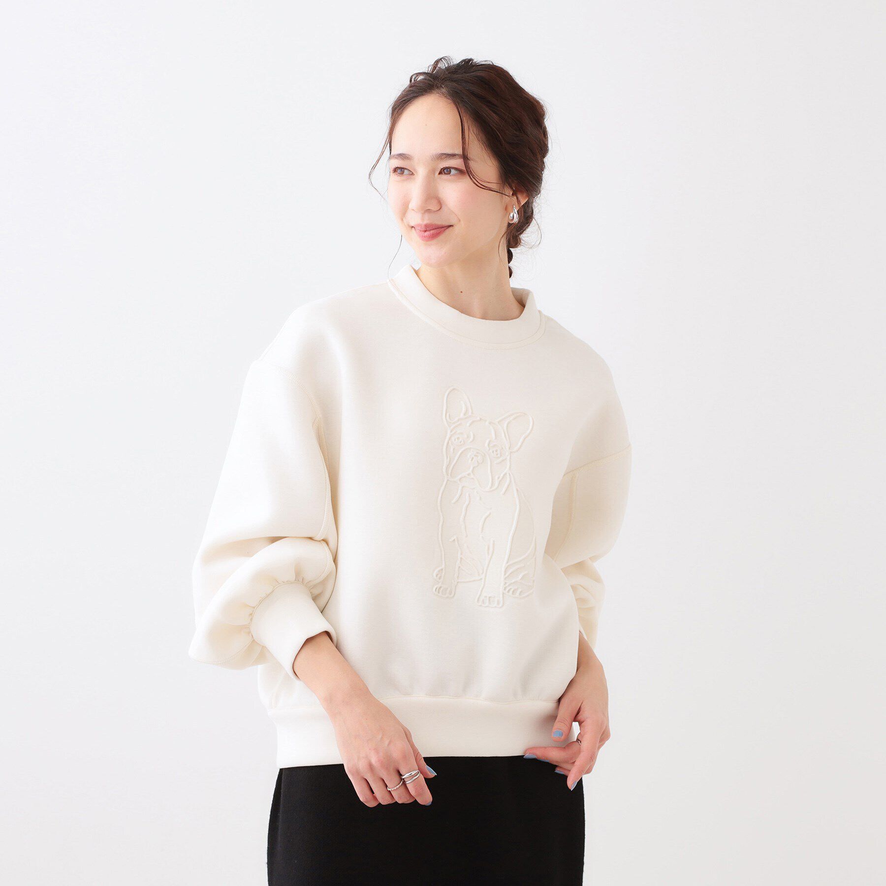 SHOO･LA･RUE「ドッグモチーフにこころ惹かれる　やわらかスウェット」|パーカー|