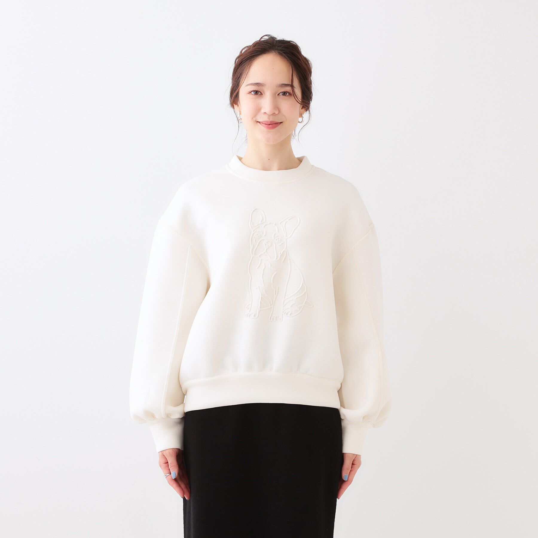 SHOO･LA･RUE「ドッグモチーフにこころ惹かれる　やわらかスウェット」|パーカー|