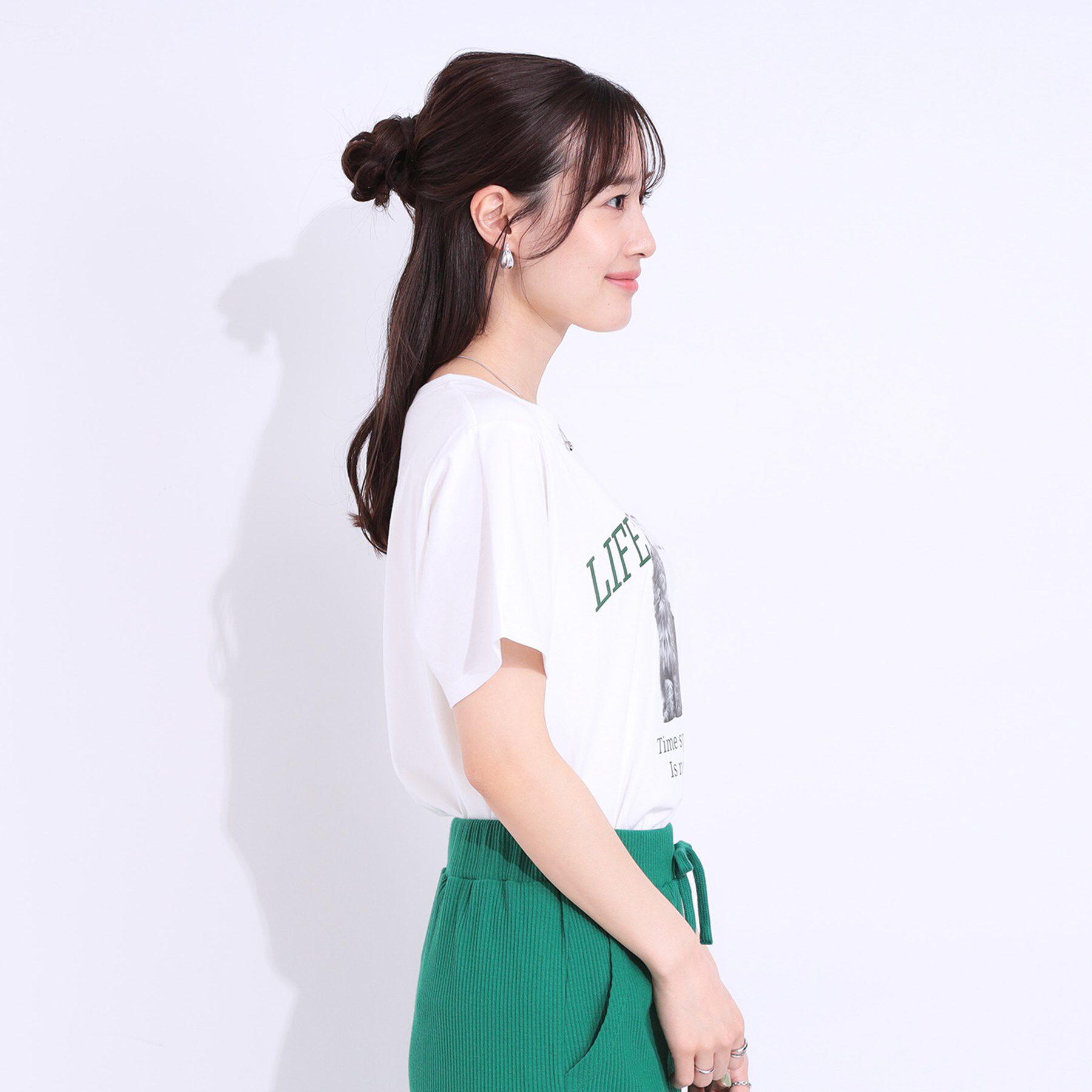 SHOO･LA･RUE「【洗える/S-LL】選べる3柄 ベーシックプリントTシャツ」|Tシャツ・カットソー|