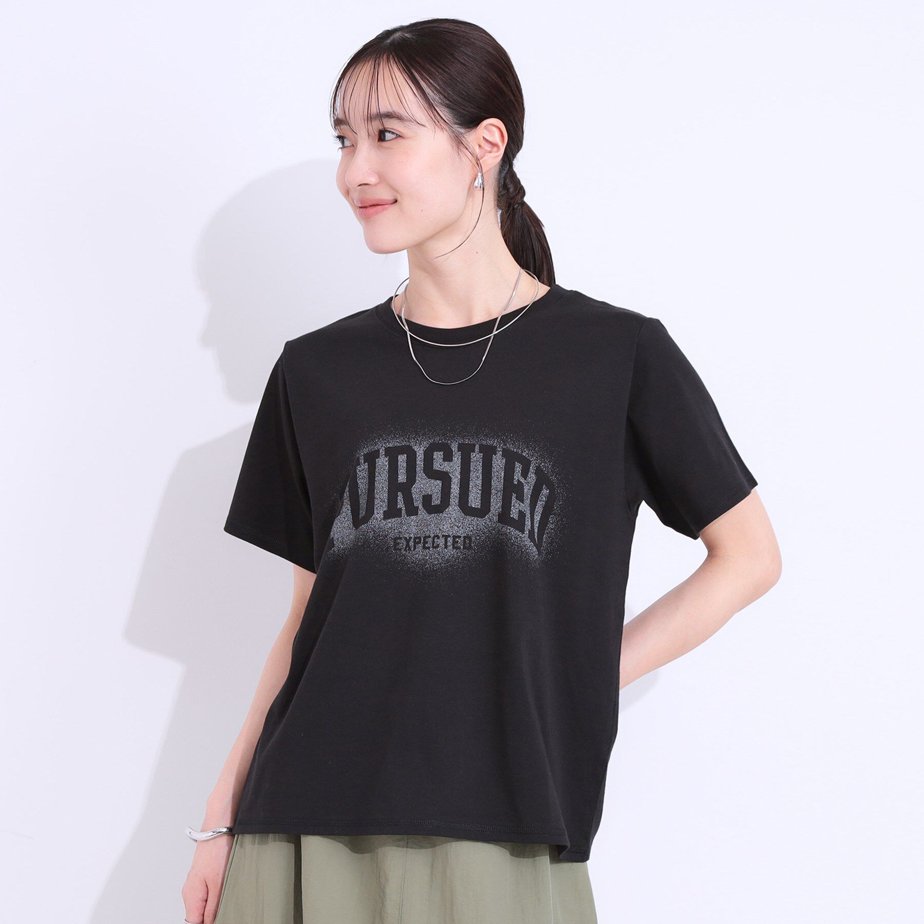 SHOO･LA･RUE「【洗える/S-LL】選べる3柄 ベーシックプリントTシャツ」|Tシャツ・カットソー|