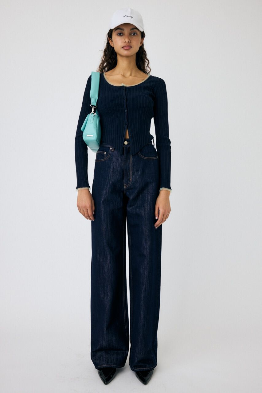MOUSSY「TULLE TRIM カーディガン」|カーディガン|