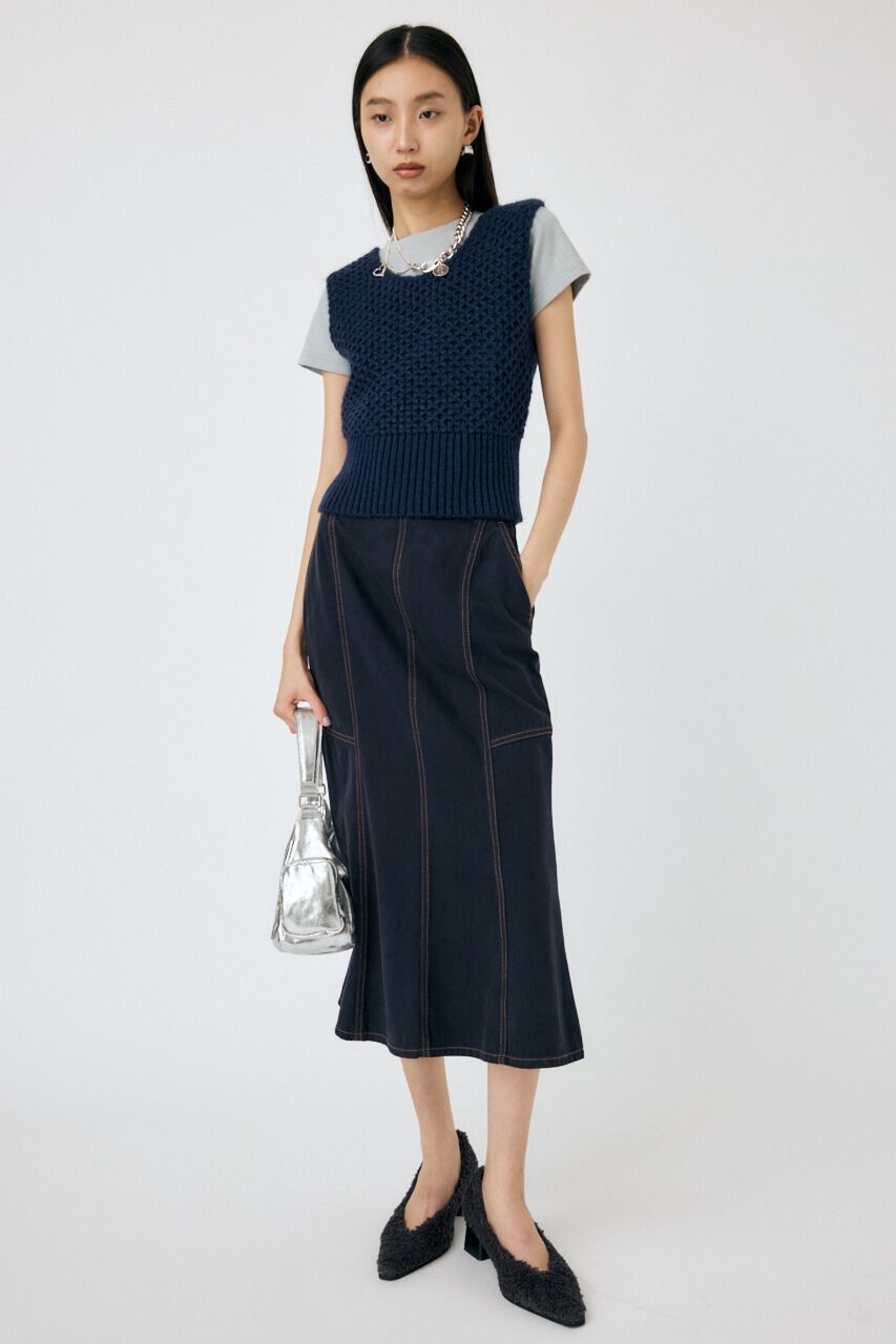 MOUSSY「MESH ニットベスト」|ニット・セーター|
