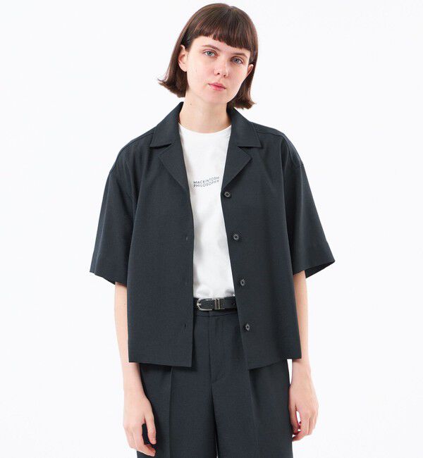 MACKINTOSH PHILOSOPHY「【WEB&一部店舗限定】ドライタッチオックスシャツ」|シャツ・ブラウス|ネイビー