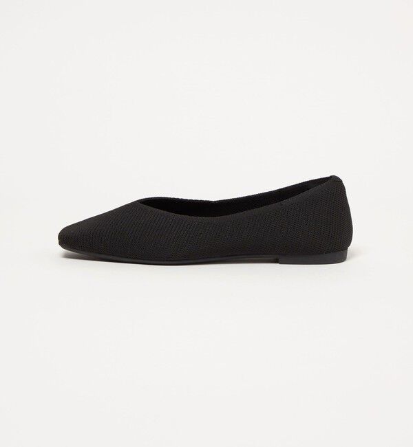 UNITED ARROWS green label relaxing「ウェルネス ニット スクエアVカット シューズ 撥水 ウォッシャブル」|バレエシューズ|