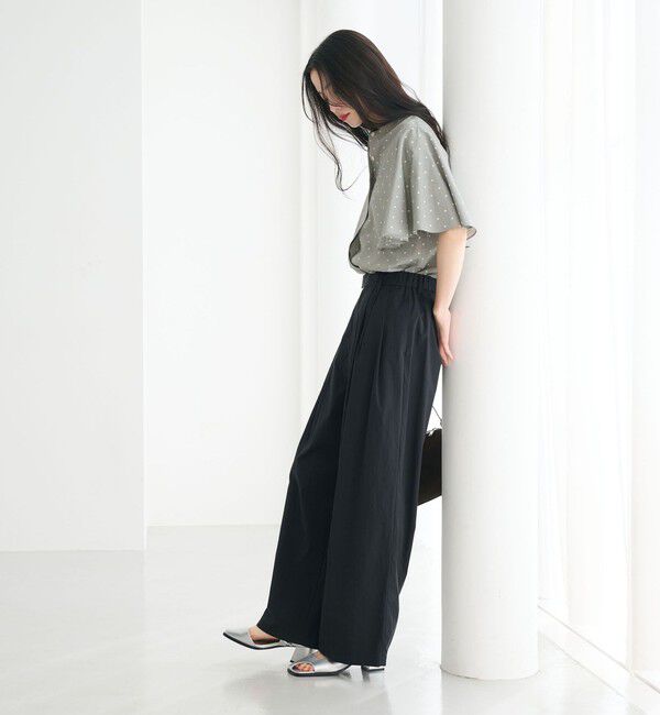 BEAUTY&YOUTH UNITED ARROWS「【WEB限定】ドット フリルスリーブブラウス ウォッシャブル」|シャツ・ブラウス|