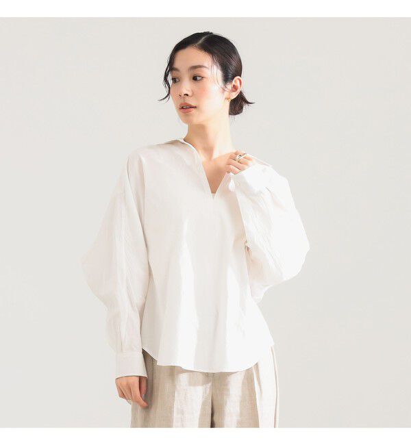 Demi-Luxe BEAMS 「TICCA / スキッパー シャツ」|シャツ・ブラウス|WHITE