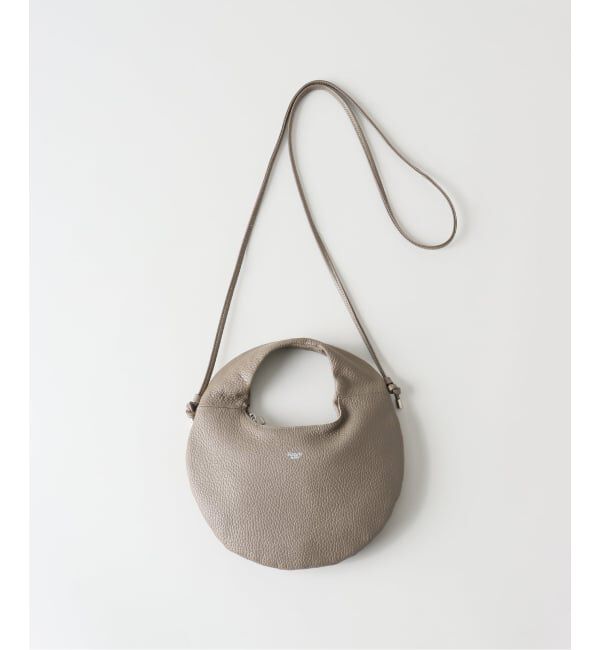  「【blancle/ ブランクレ】S.LEATHER ROUND MINI 2WAY BAG」|ショルダー・メッセンジャー|グレー