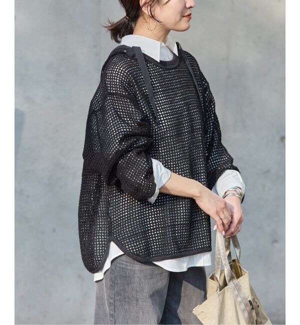 JOURNAL STANDARD「別注【ARMY TWILL/アーミーツイル】Cotton Mesh Hoodie」|ニット・セーター|ブラック
