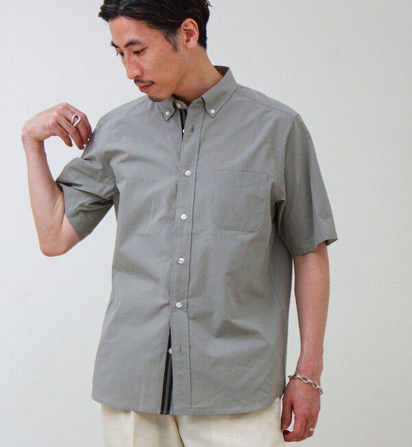 GLOSTER「オーバーフローサッカーニットテープS/Sシャツ」|シャツ・ブラウス|