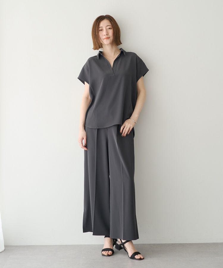 YECCA VECCA「【接触冷感】COOLスキッパーブラウス」|シャツ・ブラウス|