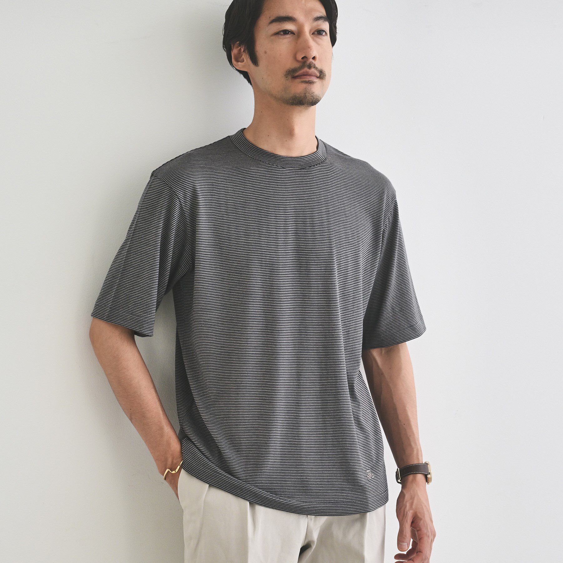 TAKEO KIKUCHI「【THE FLAGSHIP】メリノウール天竺Tシャツ」|Tシャツ・カットソー|トープ(354)