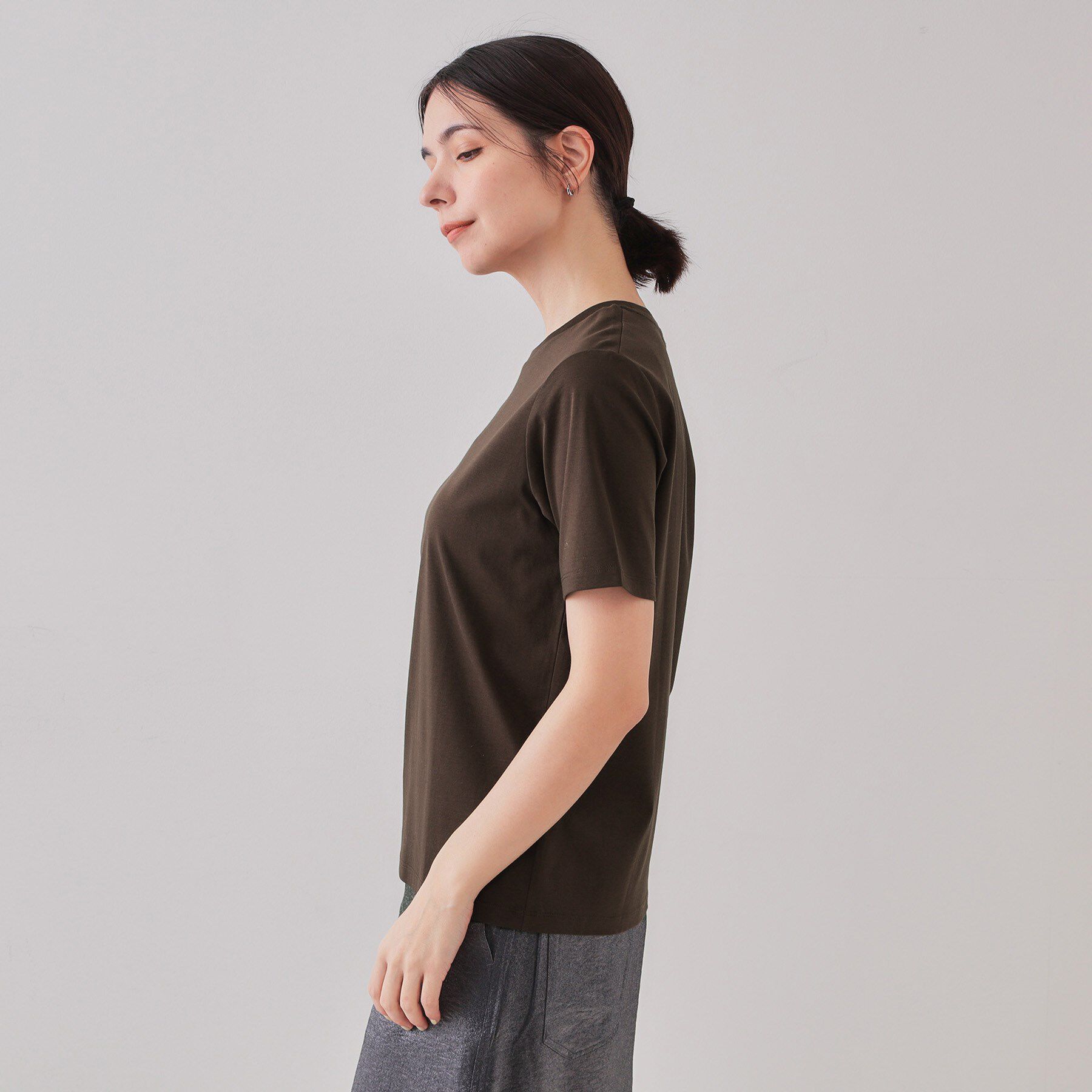OPAQUE.CLIP「《5色展開／SS-LLサイズ》ベーシックTシャツ【UV／接触冷感／洗濯機洗い可】」|Tシャツ・カットソー|