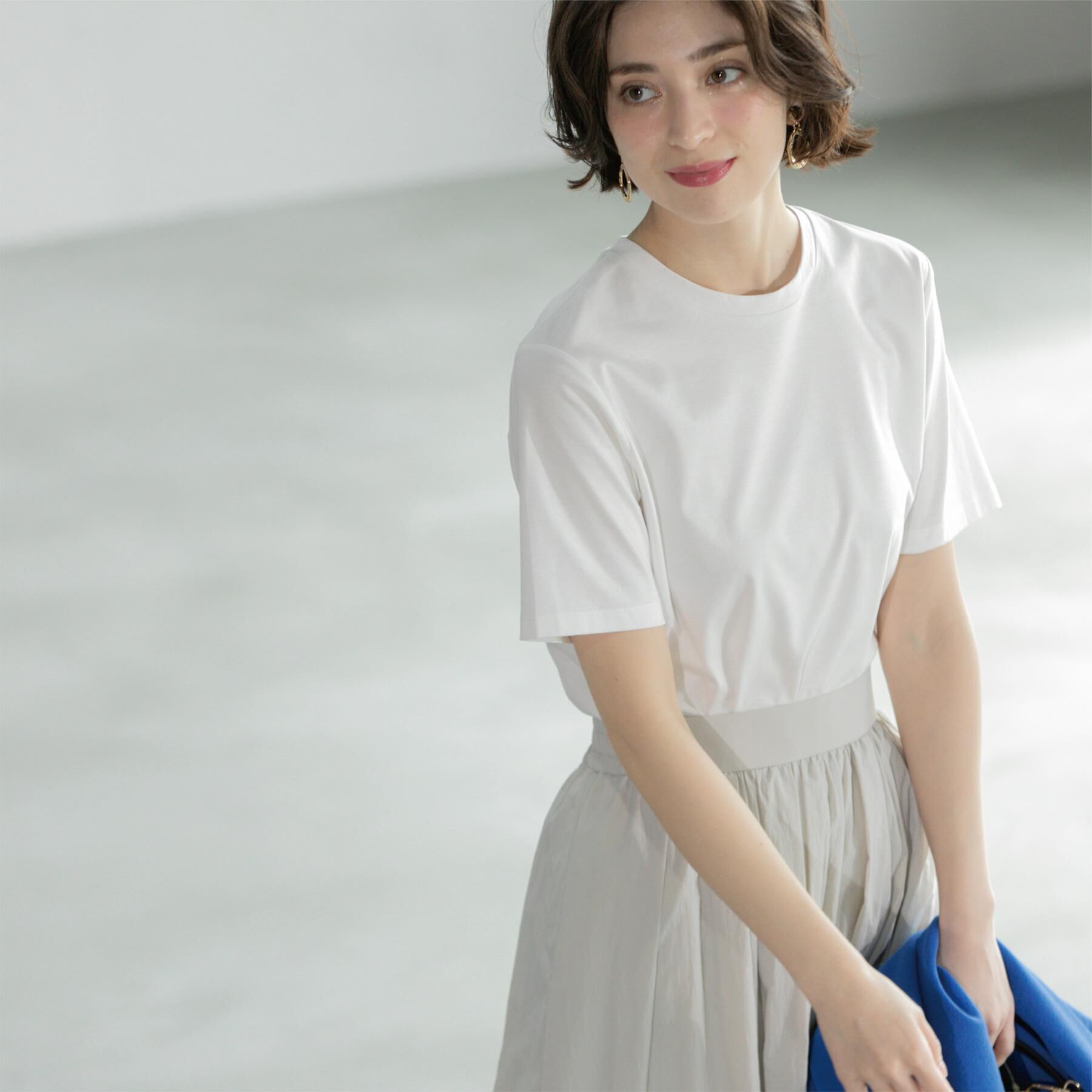 OPAQUE.CLIP「《5色展開／SS-LLサイズ》ベーシックTシャツ【UV／接触冷感／洗濯機洗い可】」|Tシャツ・カットソー|