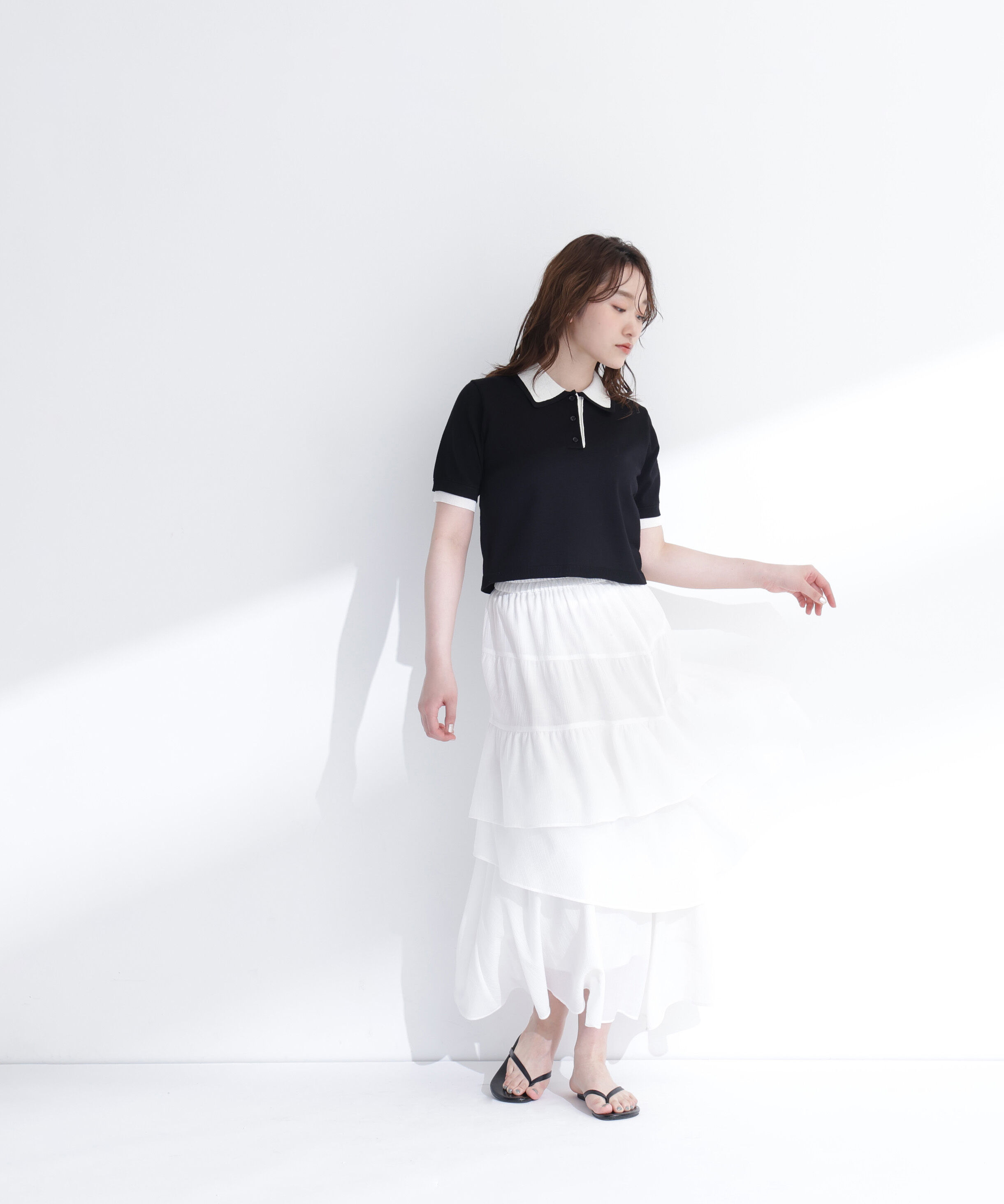  「ダブルカラーポロニット」|ニット・セーター|