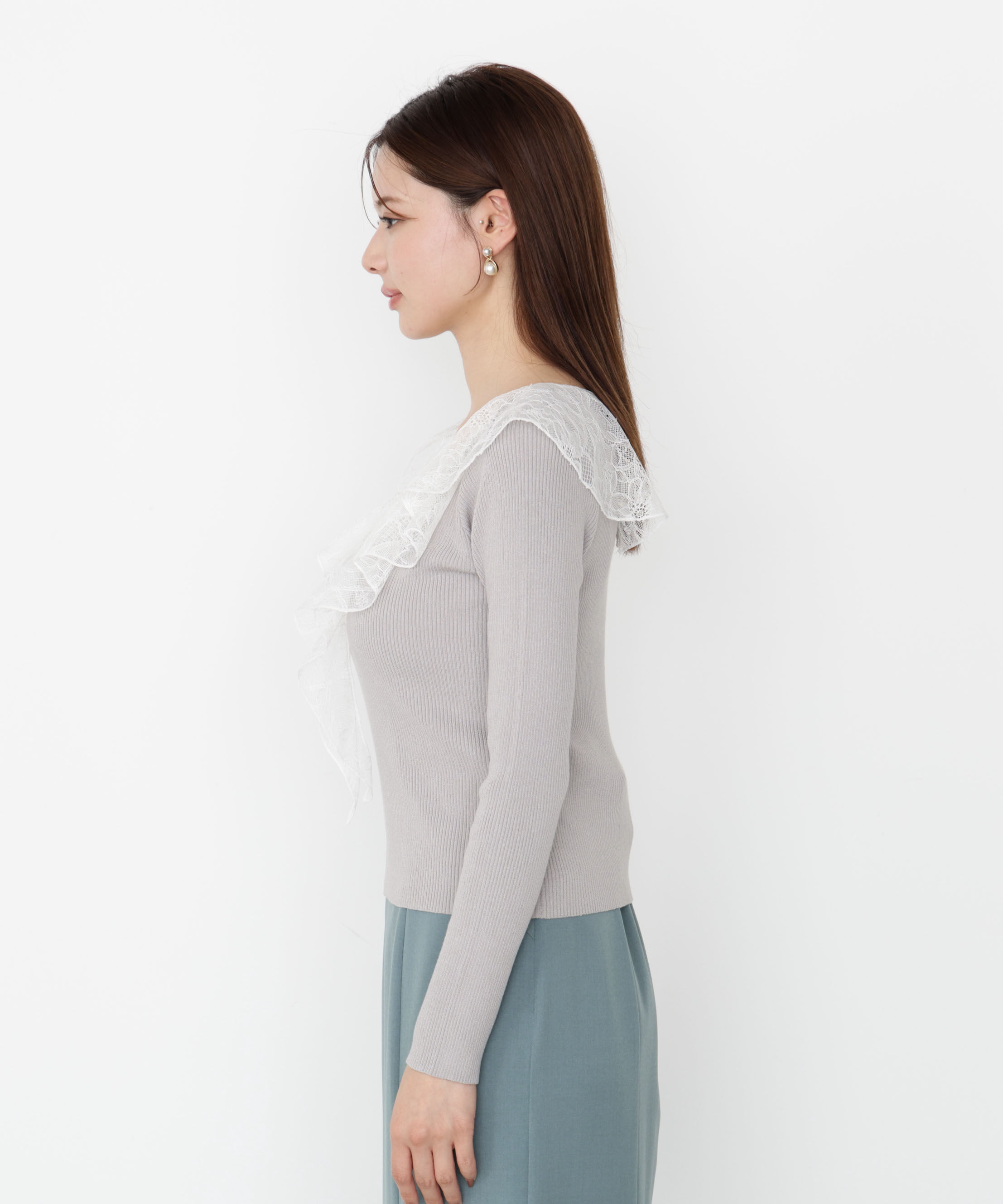 PROPORTION BODY DRESSING「レースフリルニット 25AW」|ニット・セーター|