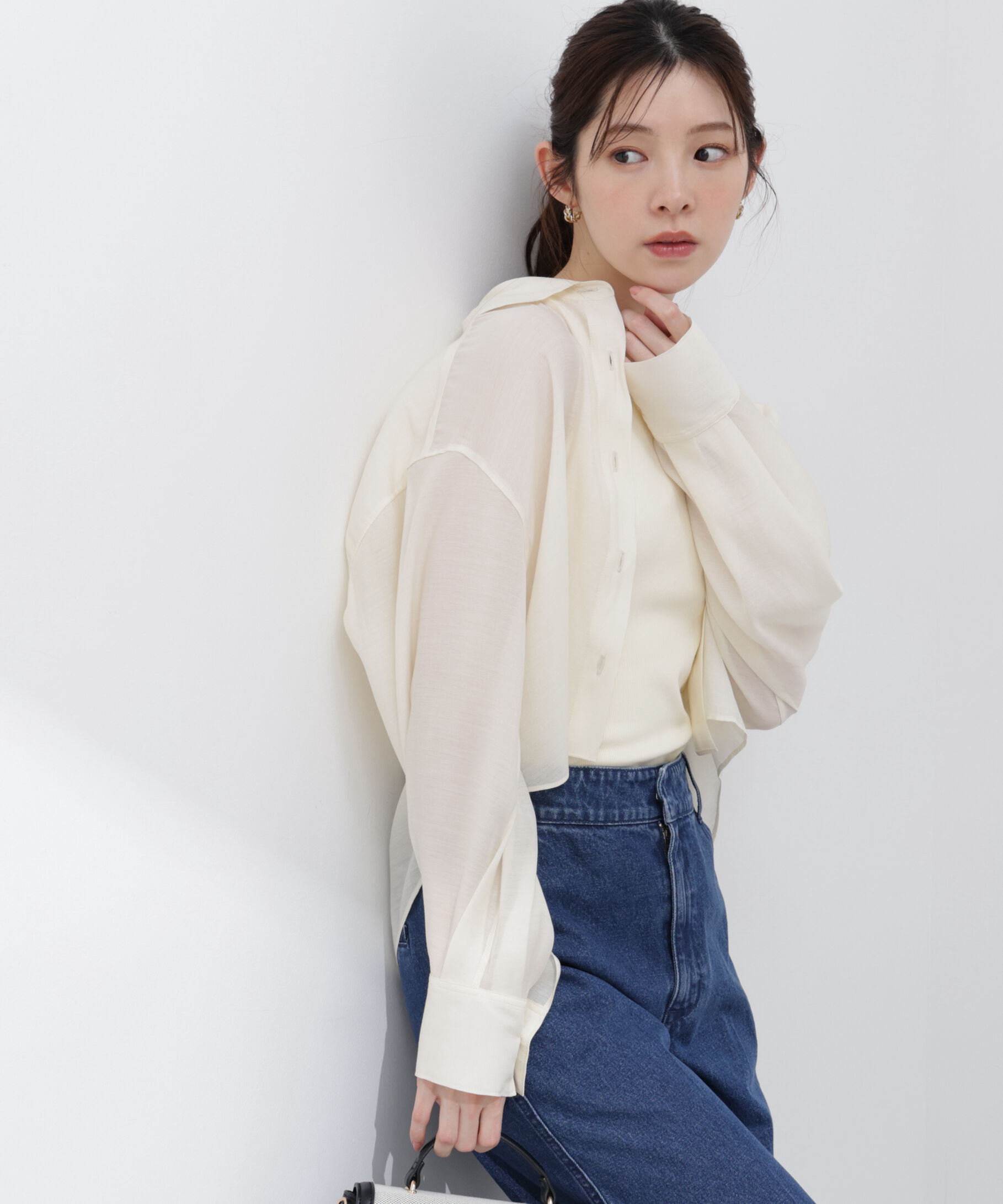 PROPORTION BODY DRESSING「短丈シアーシャツ 26SS」|シャツ・ブラウス|