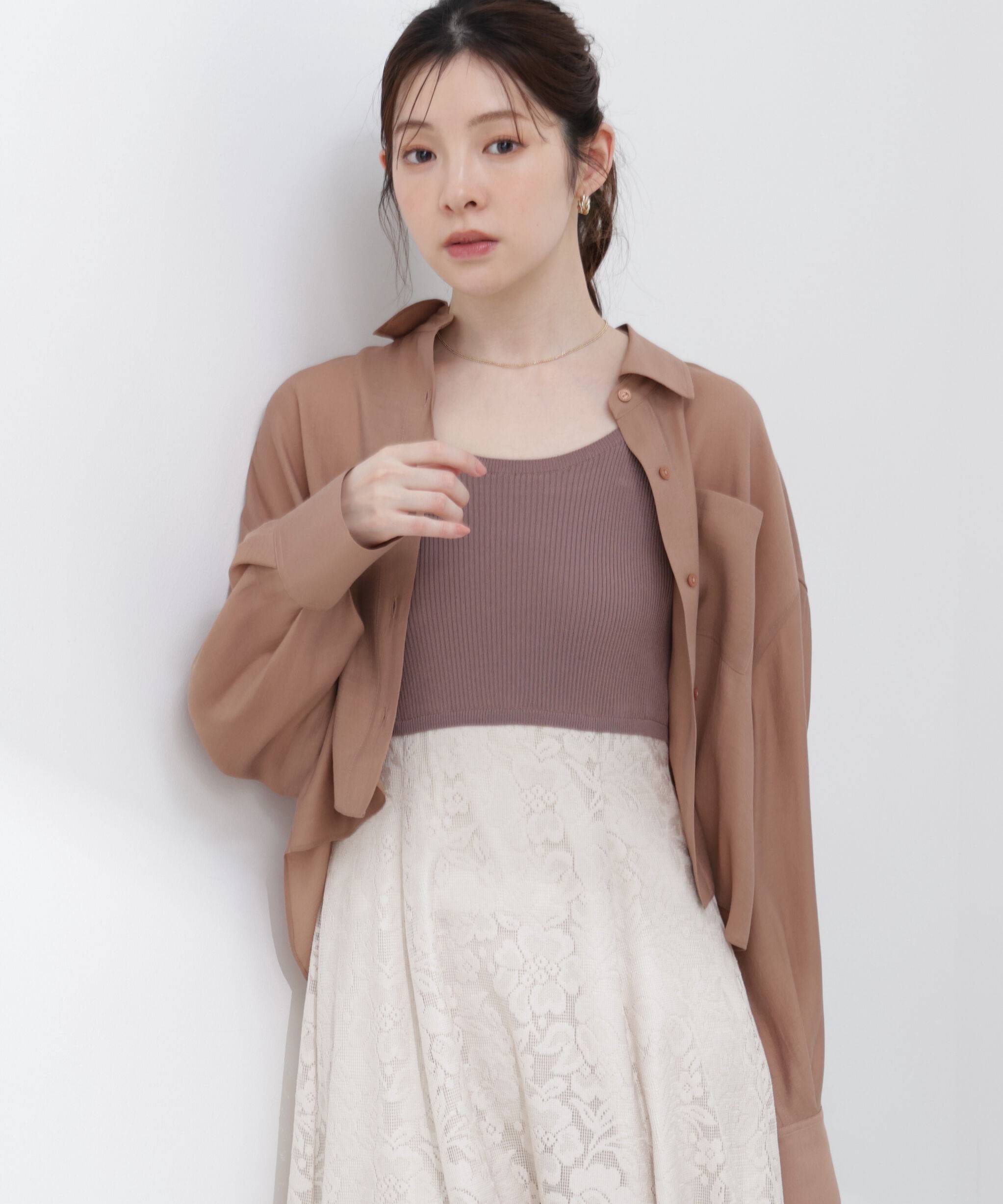 PROPORTION BODY DRESSING「短丈シアーシャツ 26SS」|シャツ・ブラウス|