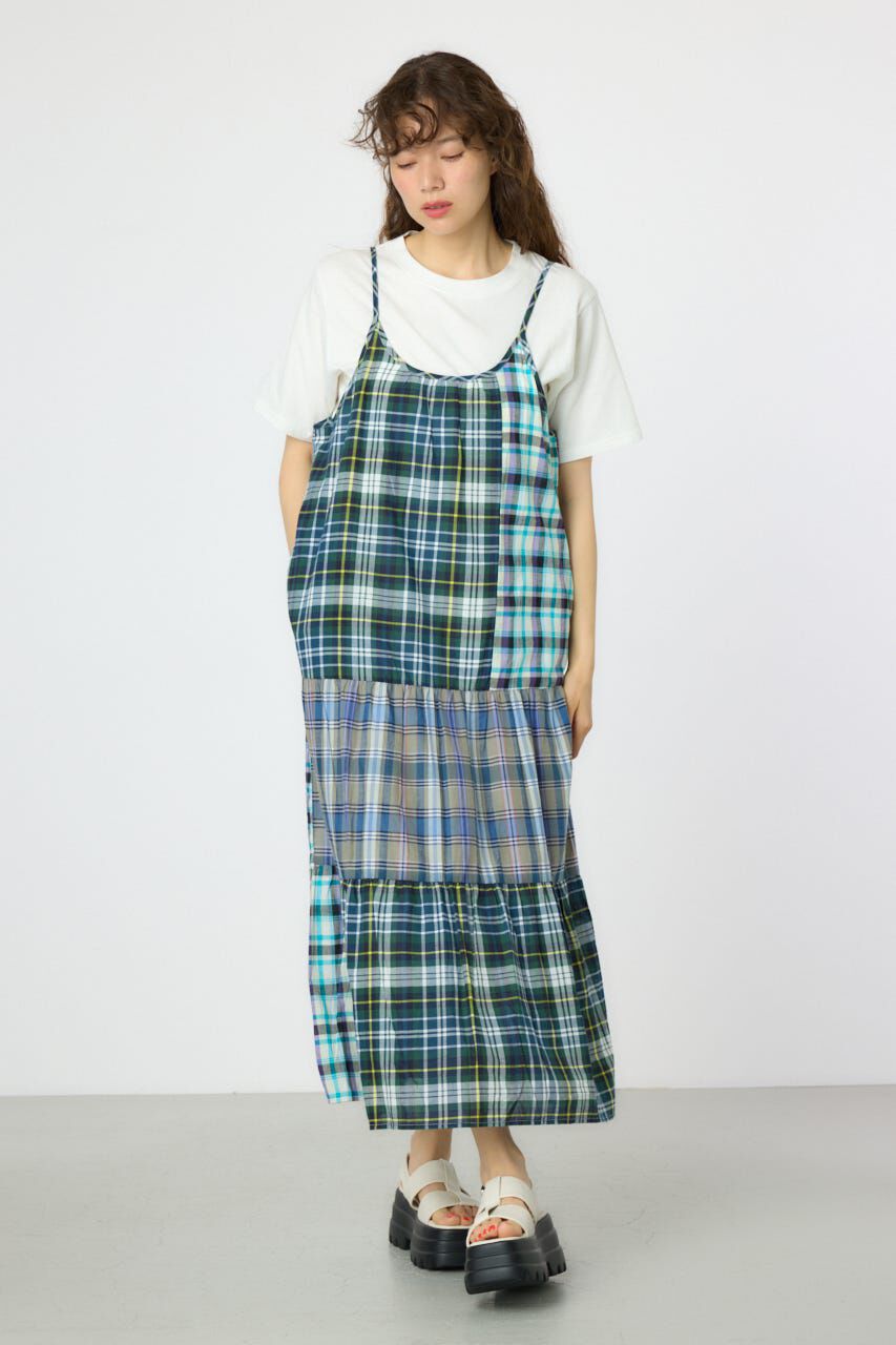 RODEO CROWNS「クレイジーチェックキャミワンピース」|ワンピース|柄BLU5