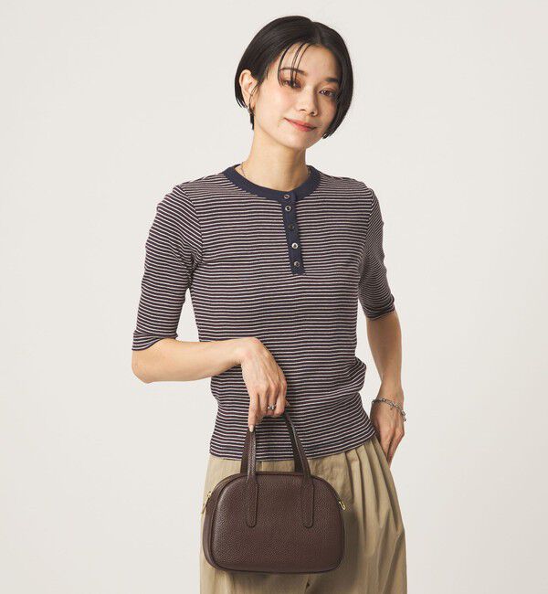 UNITED ARROWS green label relaxing「＜Robert P. Miller＞ヘンリーネック 5分袖 プルオーバー カットソー」|Tシャツ・カットソー|DK.BROWN
