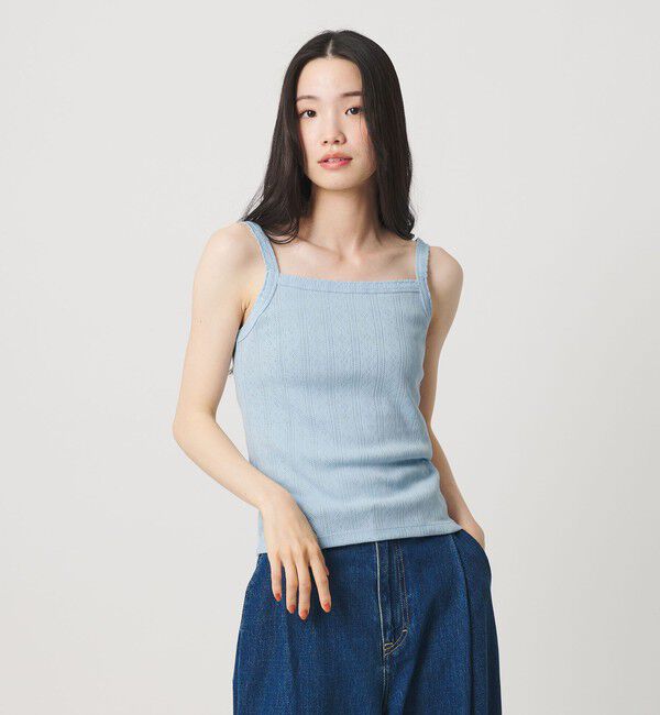 BEAUTY&YOUTH UNITED ARROWS「コットン パターンメッシュ キャミソール」|タンクトップ|LT.BLUE