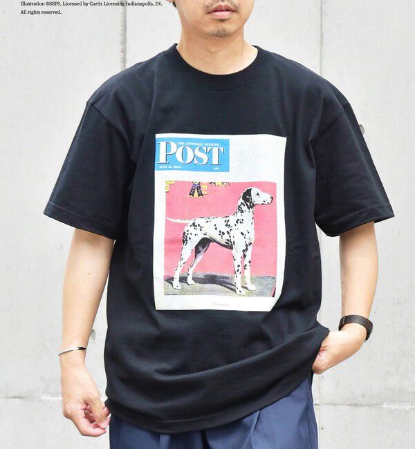 SHIPS any「SHIPS any: The Saturday Evening Post プリント Tシャツ◇」|Tシャツ・カットソー|ブラック