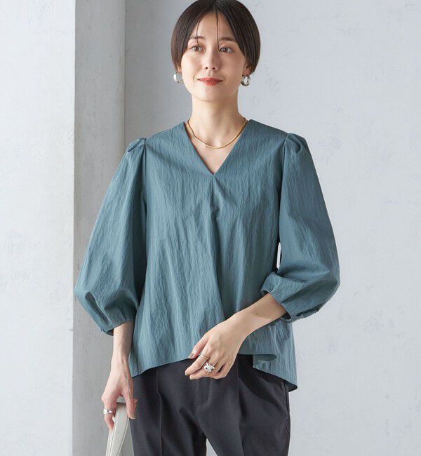 SHIPS for women「〈手洗い可能〉綿 ナイロン バック リボン ブラウス」|シャツ・ブラウス|