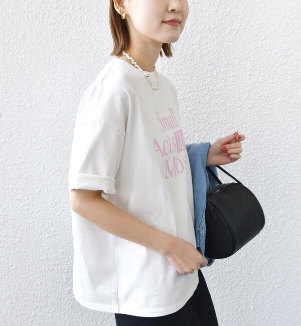 SHIPS for women「《一部追加予約》【SHIPS別注】81BRANCA:ロゴ 5分袖 TEE」|Tシャツ・カットソー|