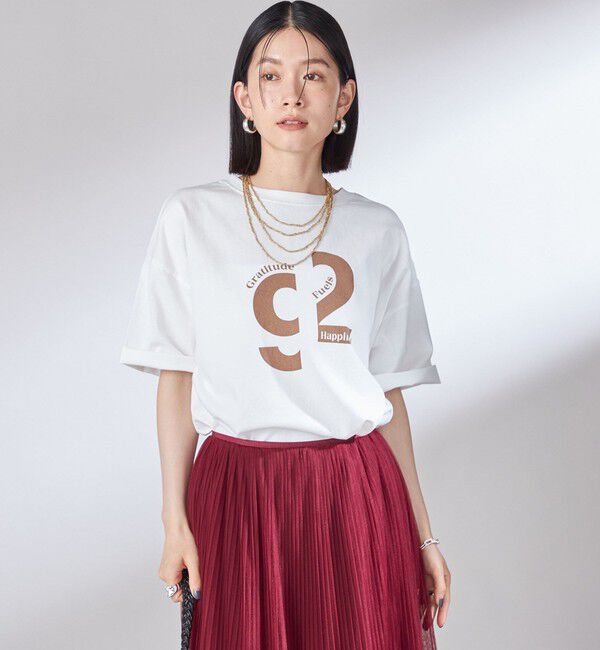 SHIPS for women「《一部追加予約》【SHIPS別注】81BRANCA:ロゴ 5分袖 TEE」|Tシャツ・カットソー|