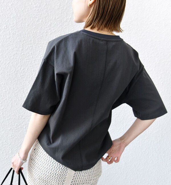 SHIPS for women「《一部追加予約》【SHIPS別注】81BRANCA:ロゴ 5分袖 TEE」|Tシャツ・カットソー|