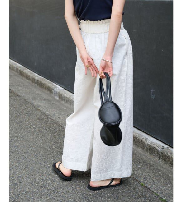 OUTDOOR PRODUCTS Usual Things「コットンサッカーベルテッドタックワイドパンツ」|スラックス|