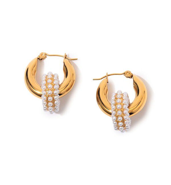 TOMORROWLAND GOODS「Kenneth Jay Lane pearl ring ピアス」|ピアス|92 ゴールド系