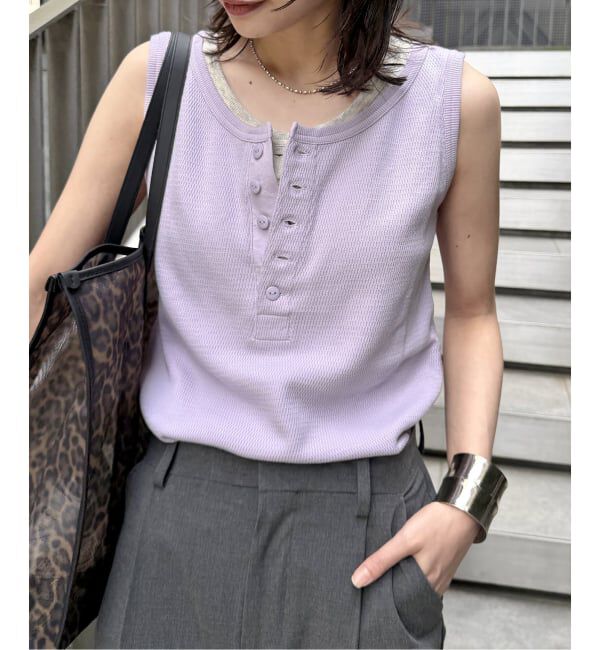 JOURNAL STANDARD「別注【FAITH MILLS CORP】ワッフルガゼットPOヘンリータンクトップ」|Tシャツ・カットソー|パープル