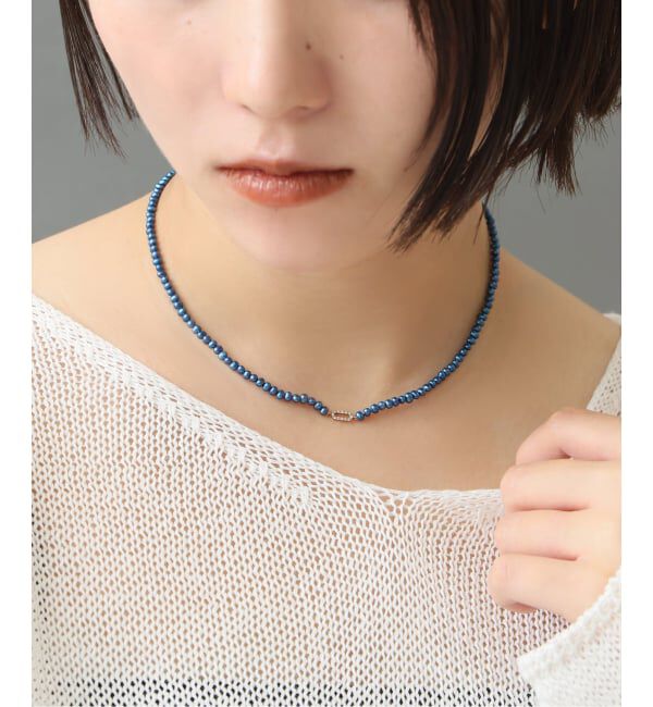 Lilas by Spick&Span「インディゴパール3mmサークルダイヤネックレス K10」|ネックレス|