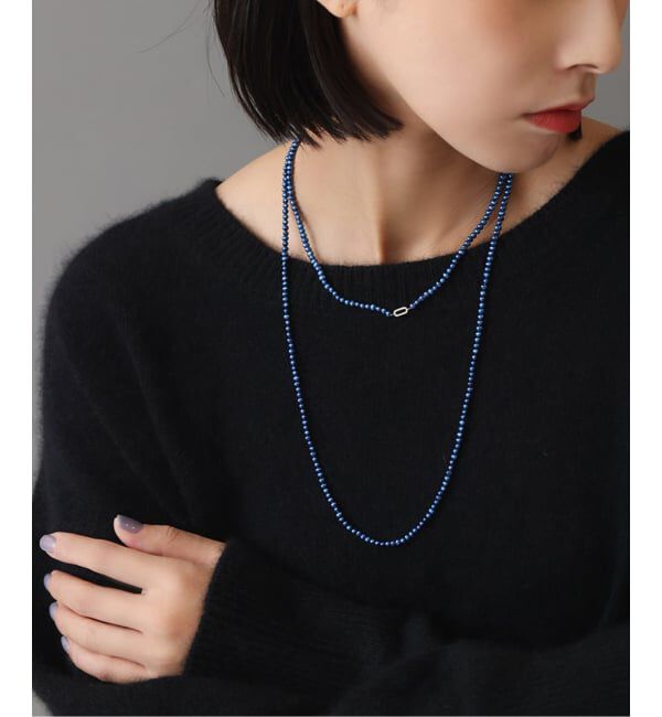 Lilas by Spick&Span「インディゴパール3mm60cmネックレス K10」|ネックレス|
