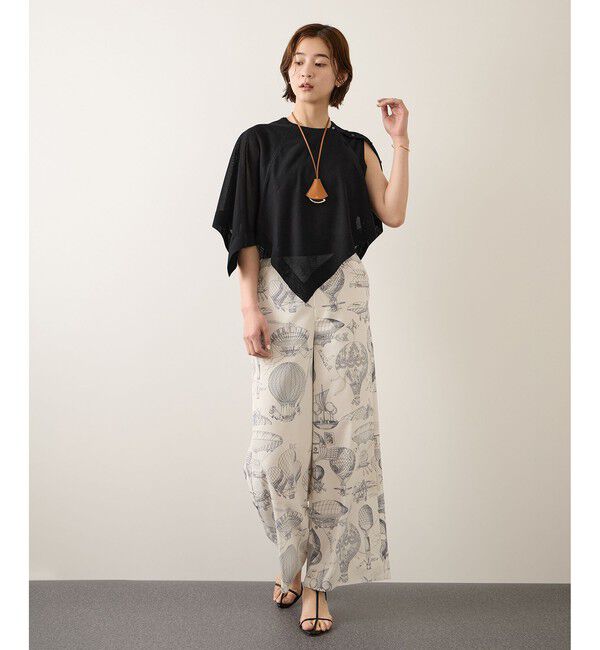 ROPE「LEVITA レイヤードニットプルーオーバー(ケープ&times;タンクトップ)/接触冷感・イージーケア」|Tシャツ・カットソー|