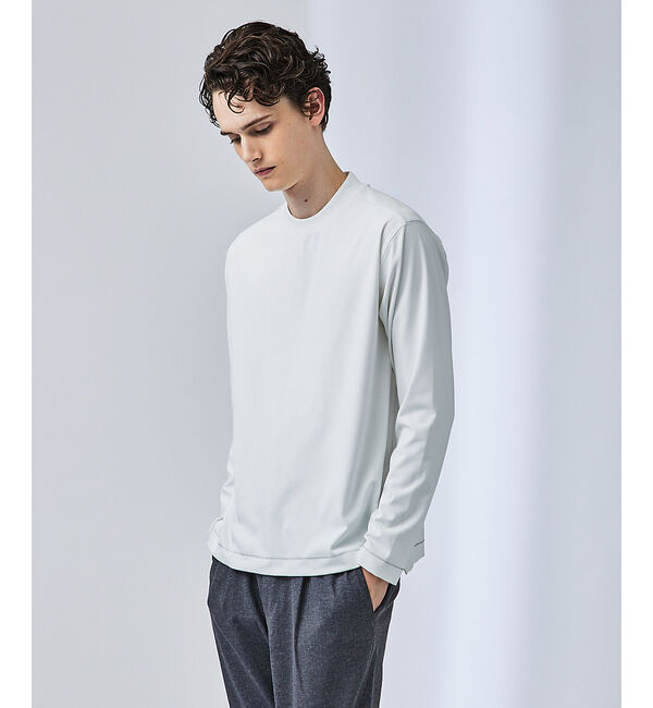 ABAHOUSE「【ハイバックネック】パウダータッチ 長袖Tシャツ」|Tシャツ・カットソー|ホワイト