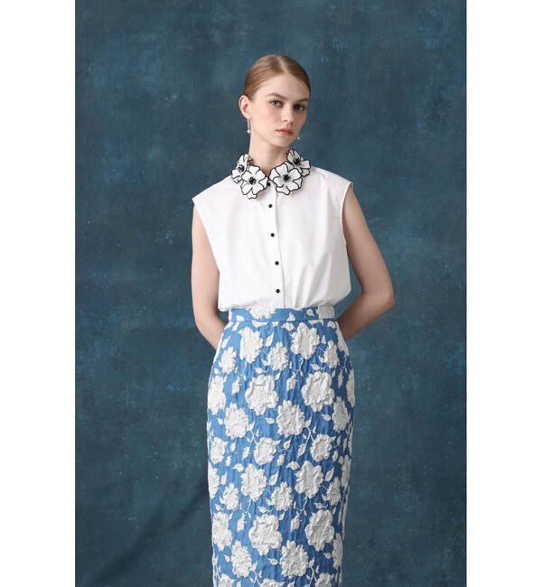 LOULOU WILLOUGHBY「【LOULOU WILLOUGHBY】コサージュ衿シャツ」|シャツ・ブラウス|