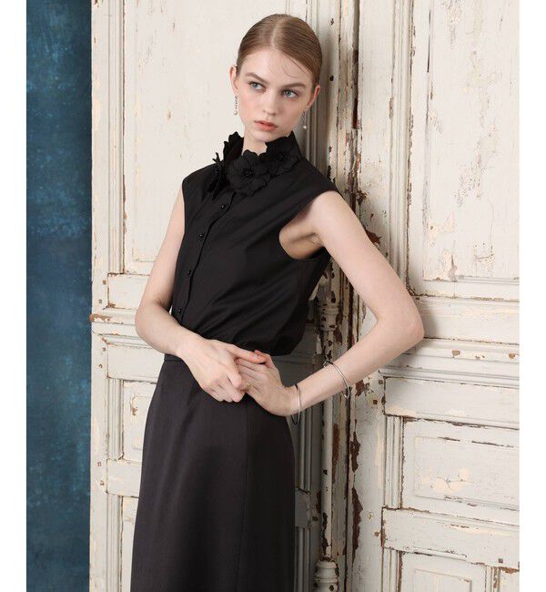 LOULOU WILLOUGHBY「【LOULOU WILLOUGHBY】コサージュ衿シャツ」|シャツ・ブラウス|
