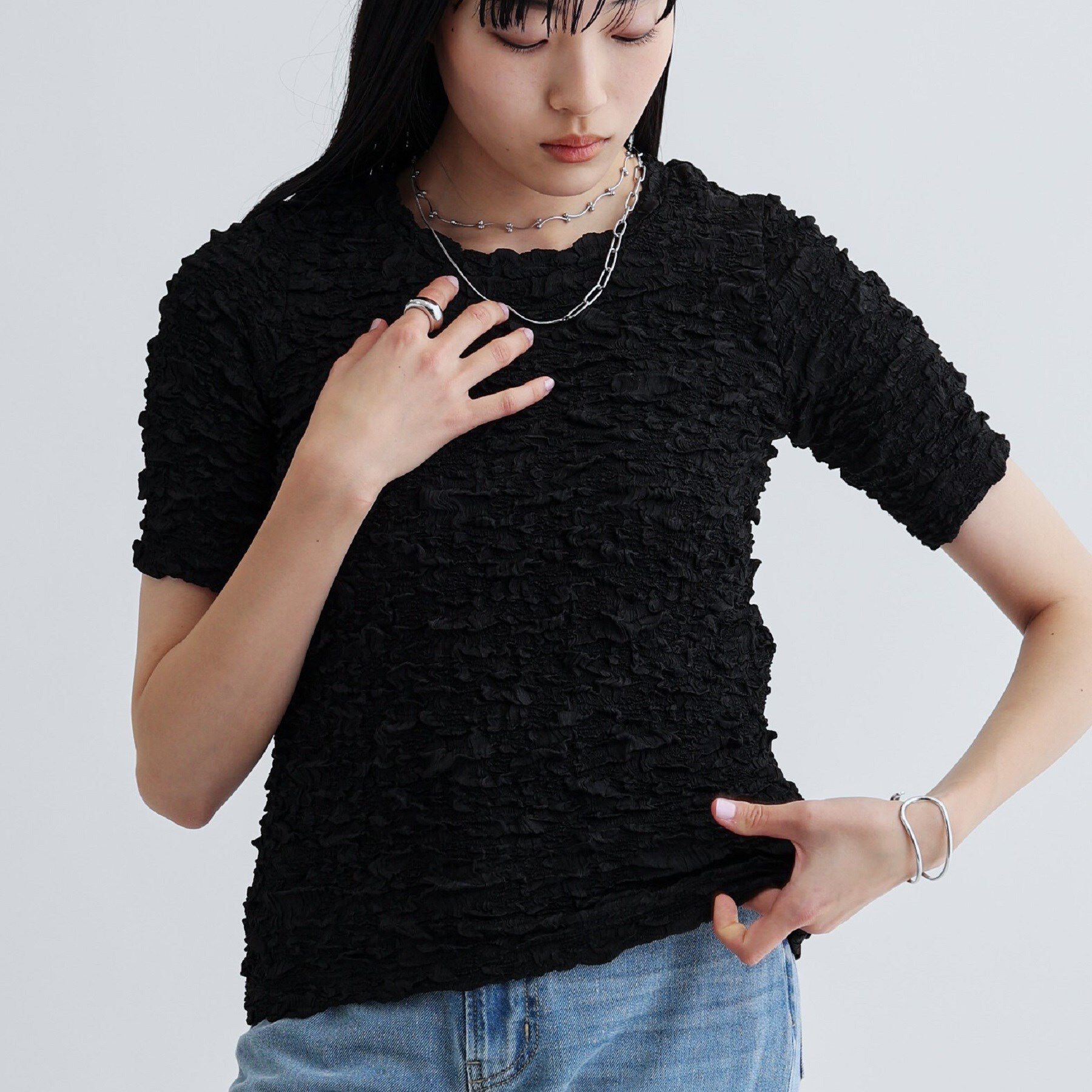 GALLEST「【セットアップ可能】ふくれジャカードトップス」|Tシャツ・カットソー|