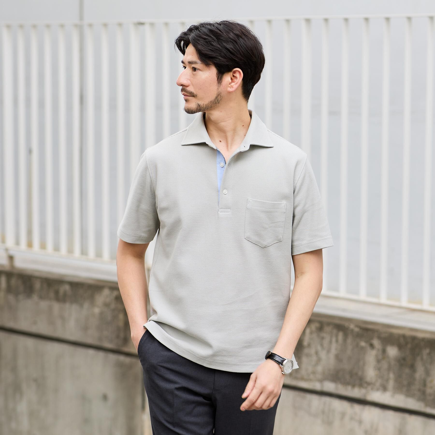 TAKEO KIKUCHI「【抗菌防臭】ハニカムメランジ ポロシャツ」|ポロシャツ|