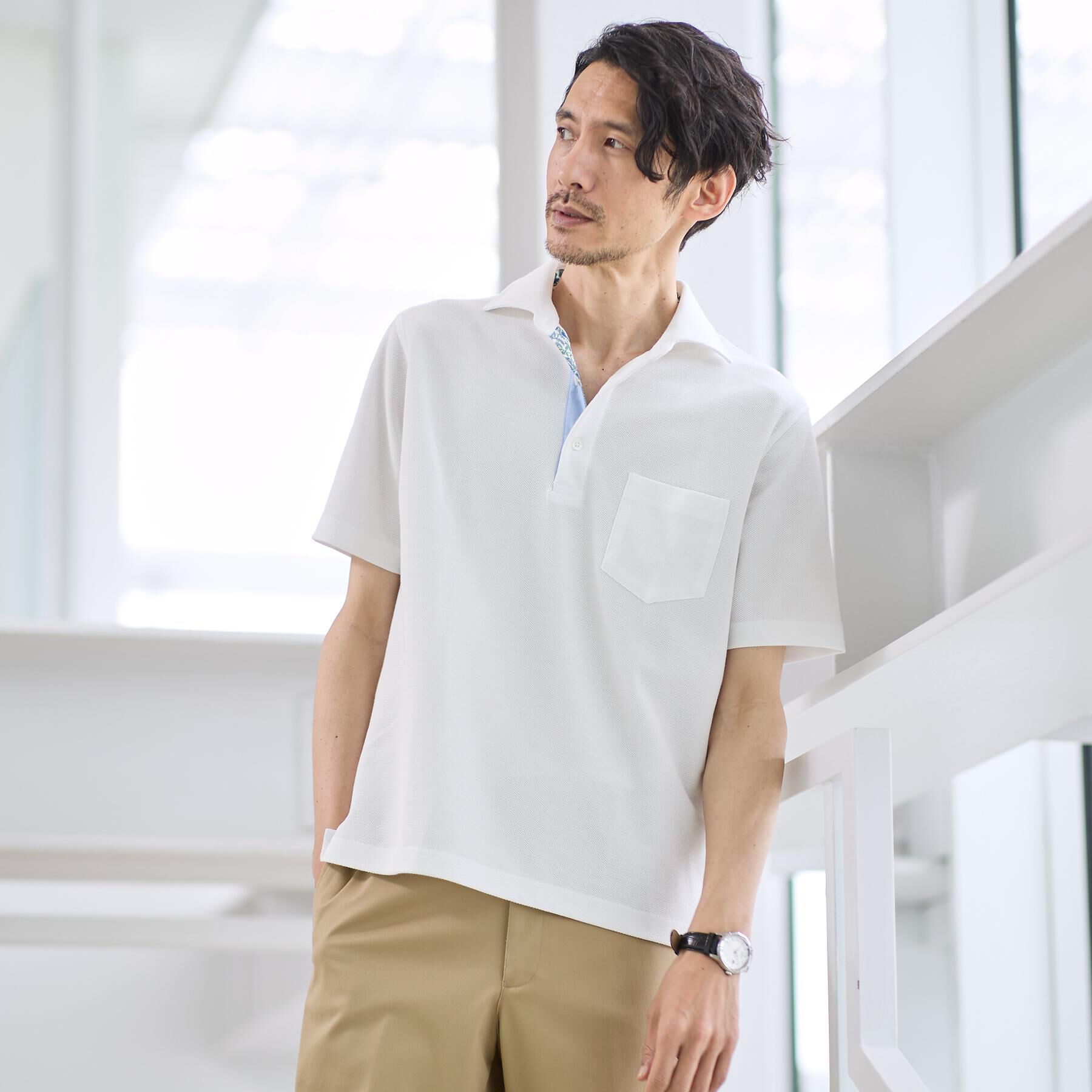 TAKEO KIKUCHI「【抗菌防臭】ハニカムメランジ ポロシャツ」|ポロシャツ|