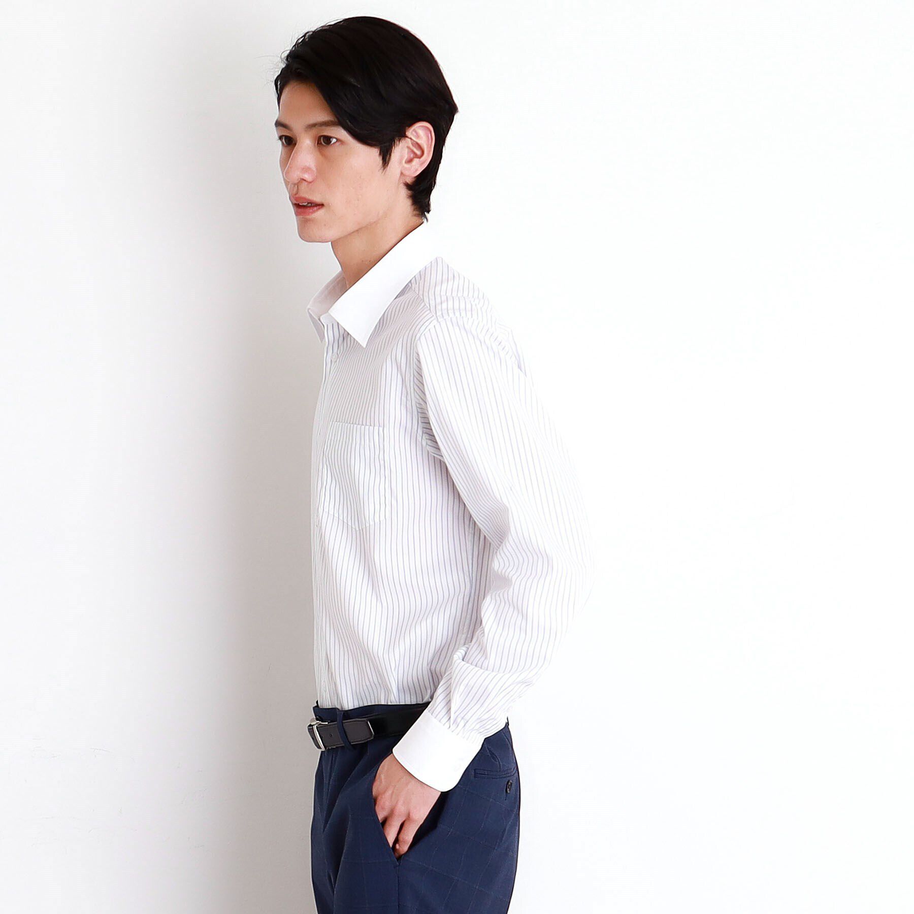 THE SHOP TK「ビジネス ストライプシャツ 洗濯機OK」|シャツ・ブラウス|