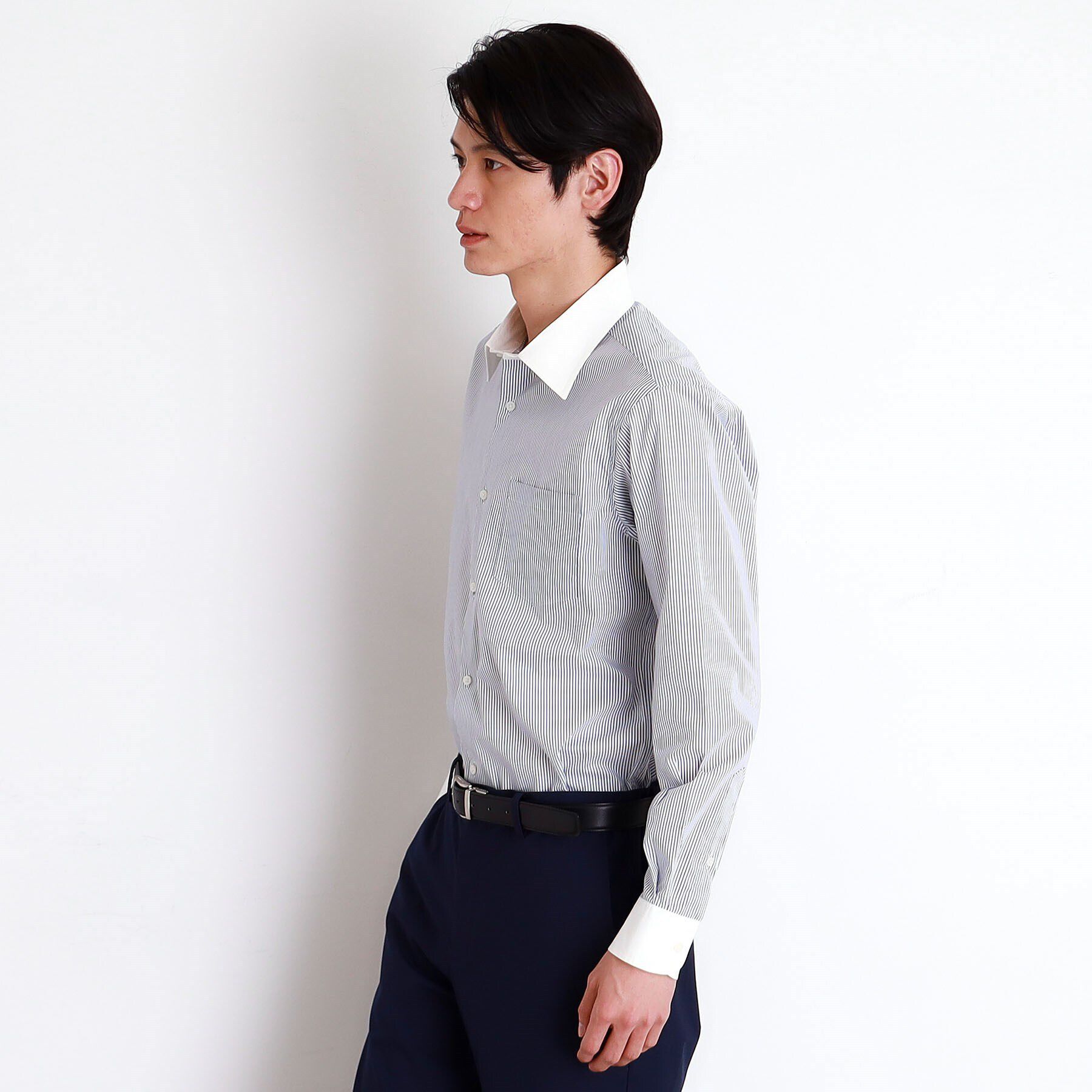 THE SHOP TK「ビジネス ストライプシャツ 洗濯機OK」|シャツ・ブラウス|