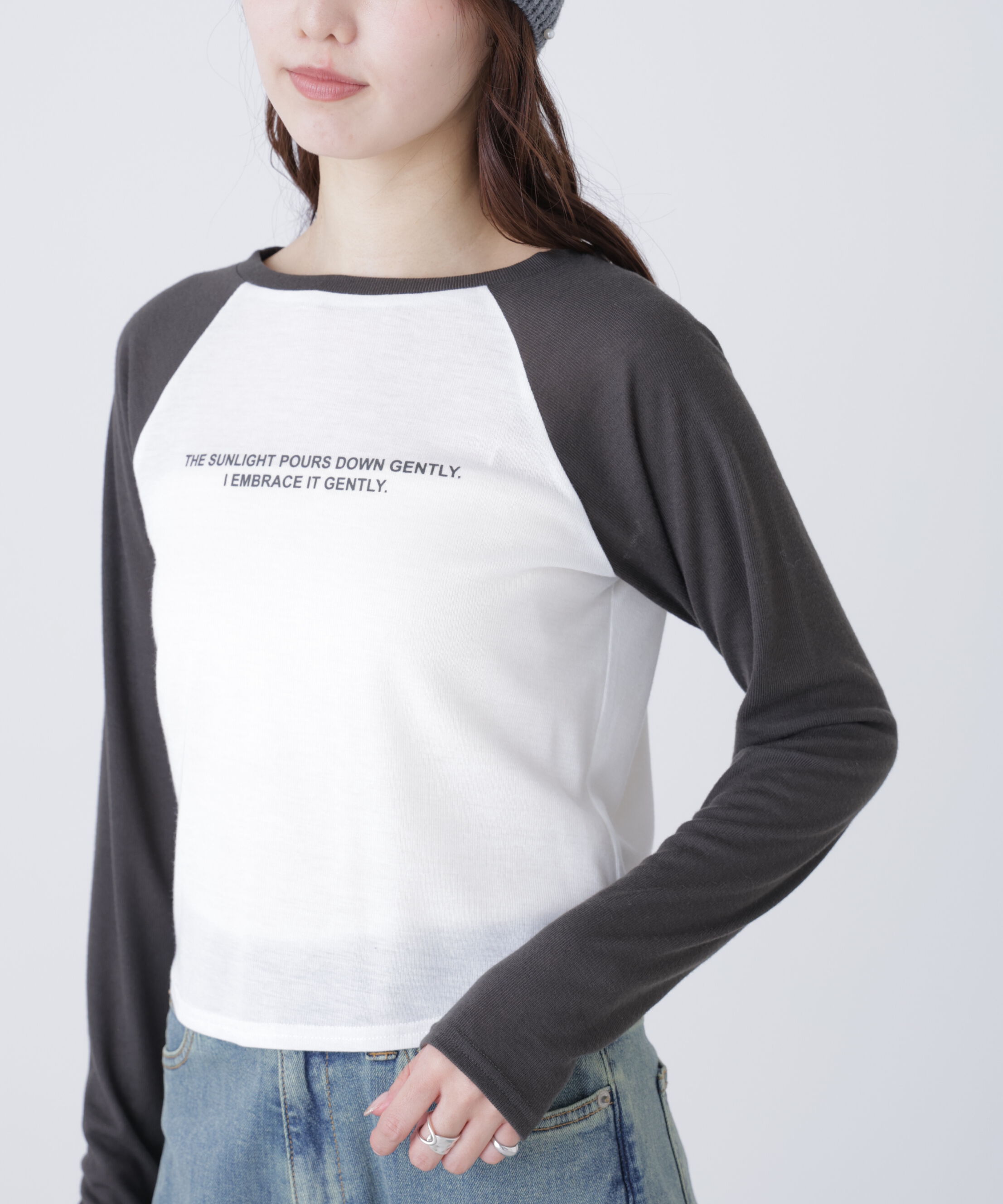  「シアー天竺ラグラン長袖カットソー」|Tシャツ・カットソー|
