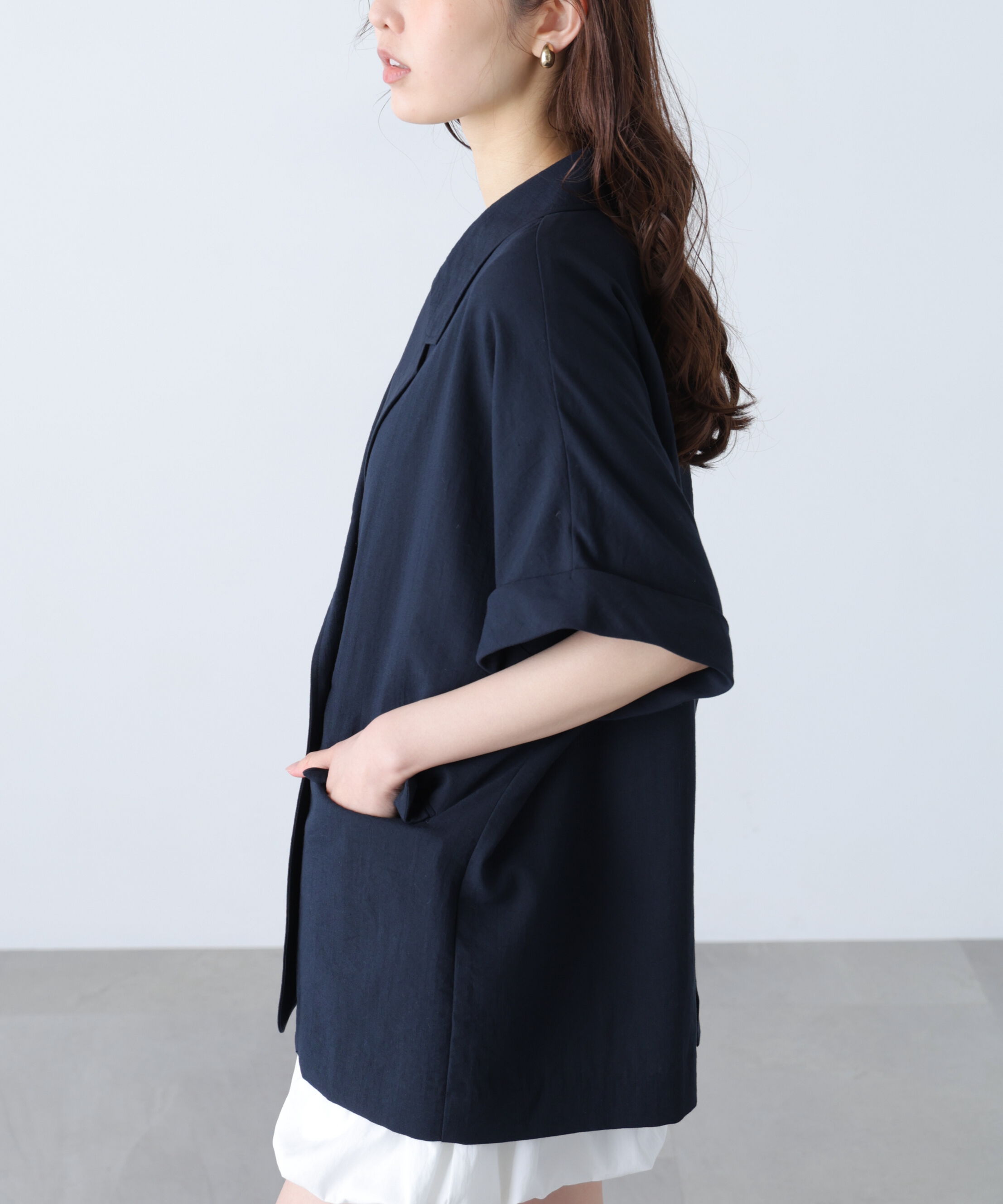  「麻調合繊ハーフスリーブジャケット」|その他|
